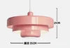 Glossy Pink Steel Tiered Pendant Light, Three Graduated Discs in a Lacquered Finish, Bulb Not Included, Dining & Kitchen