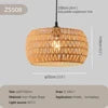 Ribbed Rattan Cage Pendant Light, Brown Finish, Style C, Black Cable Suspension, Bulb Not Included, Kitchen Island and Dining Table