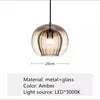 Ribbed Amber Smoked Glass Globe Pendant Light, Brass Cap on Braided Cable, 20cm, Bulb Not Included, Kitchen Island, Dining Table & Bedside