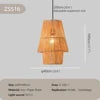 Pleated Rattan Cone Pendant Light, Brown Finish, Style D, Black Cable Suspension, Bulb Not Included, Kitchen Island and Dining Table