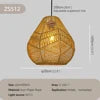Faceted Rattan Teardrop Pendant Light, Brown Finish, Black Cable Suspension, Bulb Not Included, Kitchen Island and Dining Table