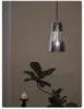 Blue Stained Glass Cone Pendant Light, Leaded Mosaic Panels on a Chrome Fitting, Bulb Not Included, Dining Table & Kitchen