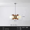 Opal Glass Cluster Chandelier, Chrome Finish, 5 Light Opal Glass Spheres with Brown Fin Panels, Dining Room, Living Room & Bedroom