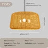 Woven Rattan Drum Pendant Light, Brown Finish, Black Cable Suspension, Bulb Not Included, Kitchen Island and Dining Table
