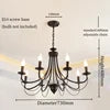 Curved Branch Iron Chandelier, 8 Light Candle Style Arms, Black Finish, 73x73x108cm, Traditional Style, Dining Room & Hallway