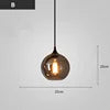 Globe Smoked Glass Pendant Light, Black Ceiling Rose, Single Drop, Dining Table, Kitchen Island & Living Room