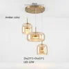Amber Glass Drum Cluster Pendant Light, Three Light, Brushed Brass Diffuser Disc, Kitchen Island & Dining Table
