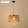 Perforated Jute Rope Drum Pendant Light, Natural Finish, Black Flex Cable Suspension, Bulb Not Included, Bedroom and Living Room