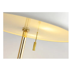 Black Fabric Drum Table Lamp, Brushed Brass Stem, Square Stone Base, Pull Chain Switch, Bedside, Console & Living Room