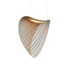 Bronze Wire Strand Bowl Pendant Light, 60cm, Sculptural Draped Shell Form, Contemporary Style, Dining Table & Stairwell