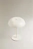 Compact White Dome Table Lamp, Adjustable Warm Glow, Rechargeable USB Base, Bedside, Living Room & Home Office