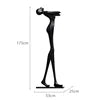 Matt Black Resin Figure Floor Lamp, 175cm, Frosted Sphere Light, Sculptural Standing Form, Living Room & Hallway Corner