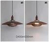 Dark Wood Effect Resin Drum Pendant Light, Grained Surface on a Brass Fitting, Bulb Not Included, Kitchen Island & Hallway