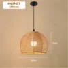 Woven Jute Rope Dome Pendant Light, 20cm Shade, Natural Finish, Black Flex Cable Suspension, Bulb Not Included, Bedroom and Living Room