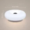 Opal Glass Ring Touch Table Lamp, White Glow, Donut Silhouette, Touch Control, Plug-In, Bedside & Living Room