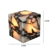 Polished Grey Marble Cube Table Lamp, Touch Control, Rechargeable & Cordless, Living Room, Bedroom & Bedside Table