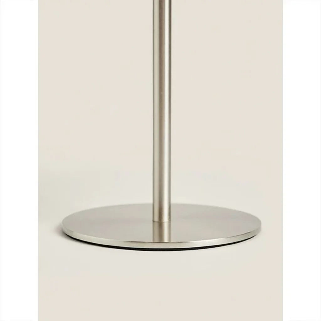 Compact Brushed Nickel Dome Table Lamp, Adjustable Warm Glow, Rechargeable USB Base, Bedside, Living Room & Home Office