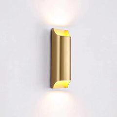 Matt Black Panel Wall Light, 10cm Curved Top and Base, Warm Up and Down Light Wash, Hallway, Bedside & Living Room