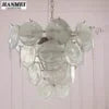 Textured Clear Glass Disc Chandelier, Polished Chrome Frame, Chain Suspension, D60 x H48cm, Dining Room & Living Room