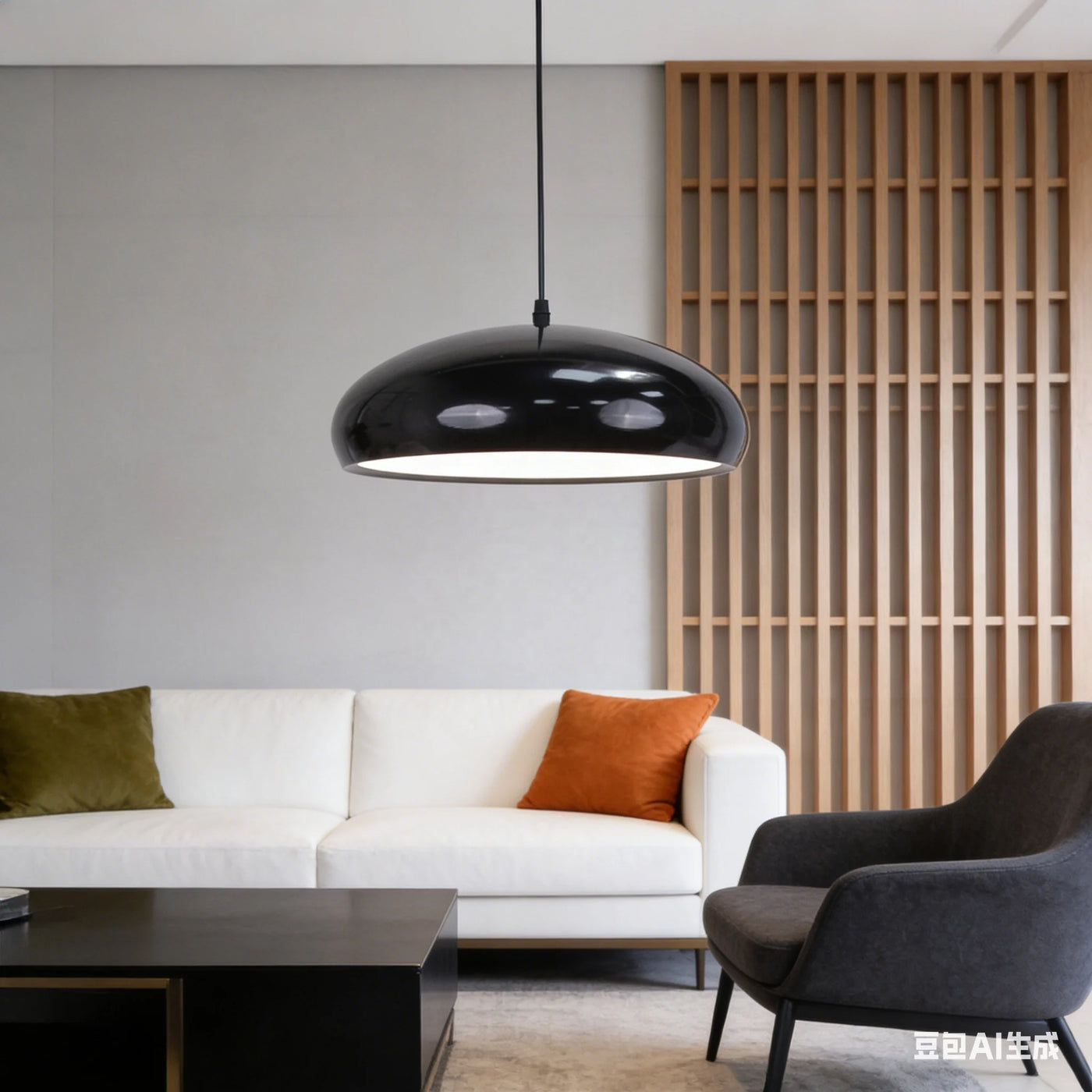 Glossy Ochre Metal Dome Pendant Light, Rounded Shade on a Slim Cable, Bulb Not Included, Bedside, Kitchen Island & Dining