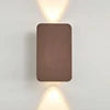 Brushed Brown Aluminium Panel Wall Light, Small Rectangular Fitting, Up and Down Light Wash, Hallway & Stairwell Wall