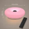Opal Glass Ring Touch Table Lamp, Pink Glow, Donut Silhouette, Remote Control Included, Bedside & Living Room