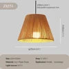 Pleated Rattan Cone Pendant Light, Brown Finish, Slim Line, Black Cable Suspension, Bulb Not Included, Kitchen Island and Dining Table