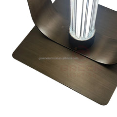 Black Steel Column Floor Lamp, 1280mm Tall, Twin Oval Loop Frame with Integrated LED Strip, Living Room & Office