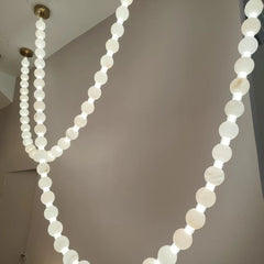 Textured Alabaster Bead Loop Chandelier, 800x600 Loop, Continuous Glowing Strand, Integrated LED, Living Room & Stairwell
