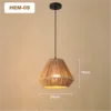 Woven Jute Rope Cone Pendant Light, Natural Finish, Black Flex Cable Suspension, Bulb Not Included, Bedroom and Living Room