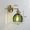 Fluted Green Glass Bell Wall Light, Brass Arm and Round Backplate, Ribbed Domed Shade, Bedside, Hallway & Living Room