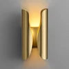Brushed Gold Column Wall Light, Open Top and Base, Up and Down Glow, Integrated LED, Hallway, Living Room & Bedroom