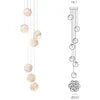 Textured White Cotton Seven-Sphere Pendant Light, Staggered Drop Heights, Bulb Not Included, Stairwell & Hallway