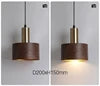 Dark Wood Effect Resin Drum Pendant Light, Grained Surface on a Brass Fitting, Bulb Not Included, Kitchen Island & Hallway