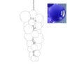 Glossy Blue Glass Bubble Cluster Chandelier, Graduated Round Bubbles, Chain Suspension, 150cm Drop, Stairwell & Dining Table