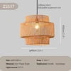 Woven Rattan Tiered Pendant Light, Brown Finish, Black Cable Suspension, Bulb Not Included, Kitchen Island and Dining Table