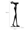 Matt Black Resin Figure Floor Lamp, 190cm, Frosted Sphere Light, Sculptural Standing Form, Living Room & Hallway Corner
