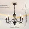 Curved Branch Iron Chandelier, 5 Light Candle Style Arms, Black Finish, 62x62x102cm, Traditional Style, Dining Room & Hallway