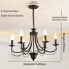 Curved Branch Iron Chandelier, 6 Light Candle Style Arms, Black Finish, 62x62x102cm, Traditional Style, Dining Room & Hallway