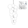 Glossy White Glass Bubble Cluster Chandelier, Graduated Round Bubbles, Chain Suspension, 150cm Drop, Stairwell & Dining Table