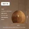 Woven Rattan Dome Pendant Light, Natural Finish, Collar Top Silhouette, Kitchen Island, Dining Table & Living Room