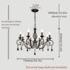 Faceted Crystal Branch Chandelier, Matt Black Finish, 8 Scrolled Candle Arms, 72 x 72 x 98cm, Dining Room & Living Room