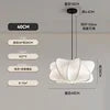 White Silk Cluster Pendant Light, 40cm Diameter, Soft Folded Cloud Shape on a Black Cord, Living Room & Bedroom