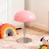 Glossy Pink Glass Dome Table Lamp, Polished Chrome Column Base, Rounded Mushroom Shade, Living Room & Bedside