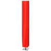Red Pleated Fabric Column Floor Lamp, Square Profile Shade, Slim Chrome Base, Living Room & Bedroom Corner Accent