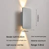 Brushed Grey Aluminium Panel Wall Light, Large Rectangular Fitting, Up and Down Light Wash, Hallway & Stairwell Wall