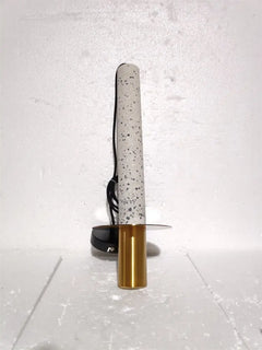 Polished Black Marble Column Pendant Light, Brass Disc Base, Integrated LED, Kitchen Island, Dining Table & Living Room