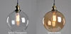Smoked Amber Glass Globe Pendant Light, Antique Brass Holder, Exposed Lamp, Knurled Grip Band, Kitchen Island & Dining Table