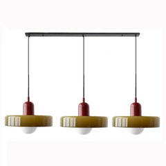 Glazed White Glass Disc Pendant Light, High Gloss Finish, Ribbed Rim Detail, 25cm, Exposed Bulb, Bedroom & Living Room