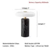 Marble Dome Table Lamp, Opal Glass Disc Shade, Brass Touch Control, Black Finish, Rechargeable, Bedside & Living Room